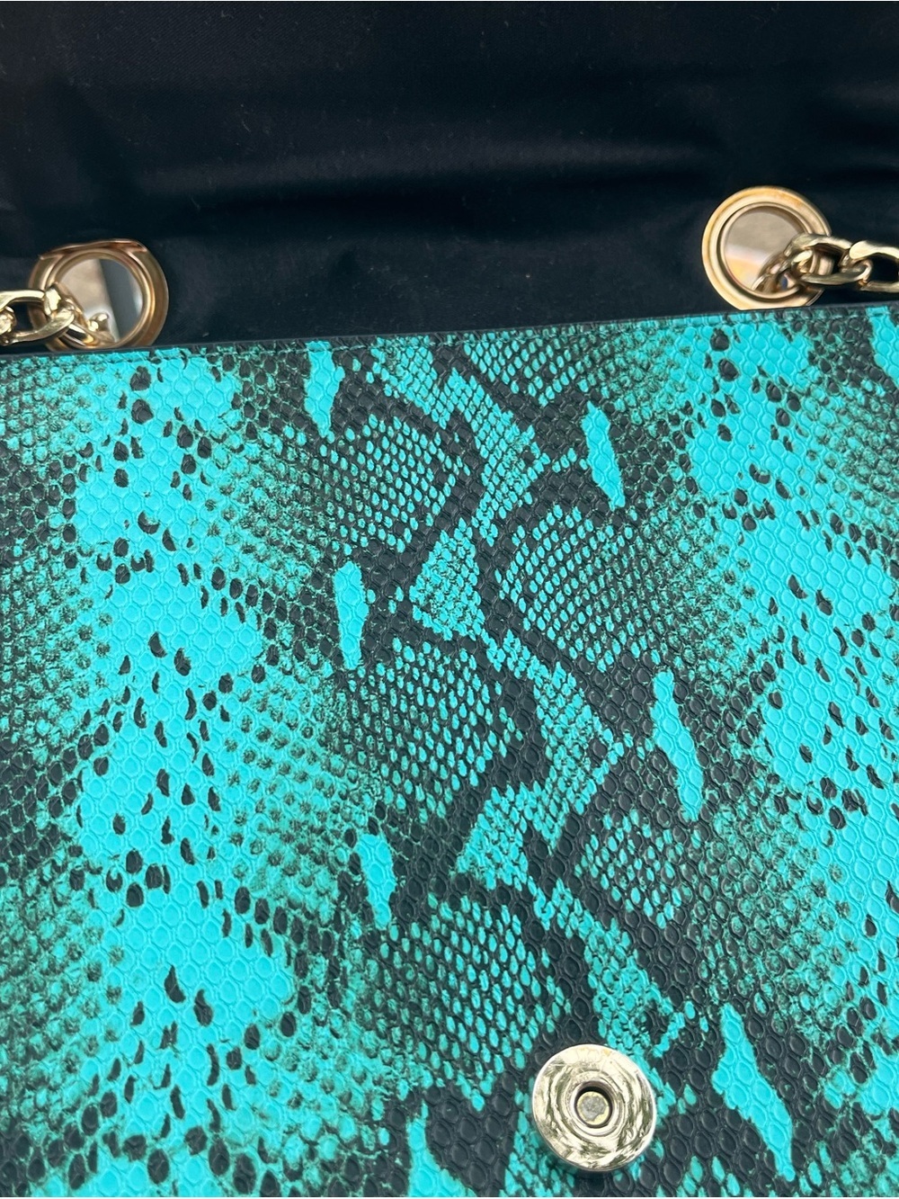 Aldo Tura Cream Canvas Crossbody with Turquoise & Coral Accents - Picture 3 of 5